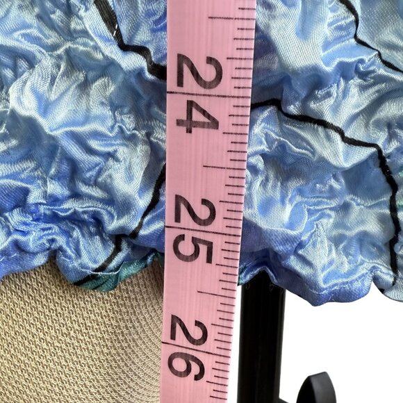 VTG Bubble TEXTURED Floral Pullover Top – Blue/Green Rosette Effect, Hand‑Wash - Picture 9 of 9